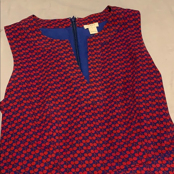 Jcrew split neck cherry print dress with pockets - Picture 3 of 6
